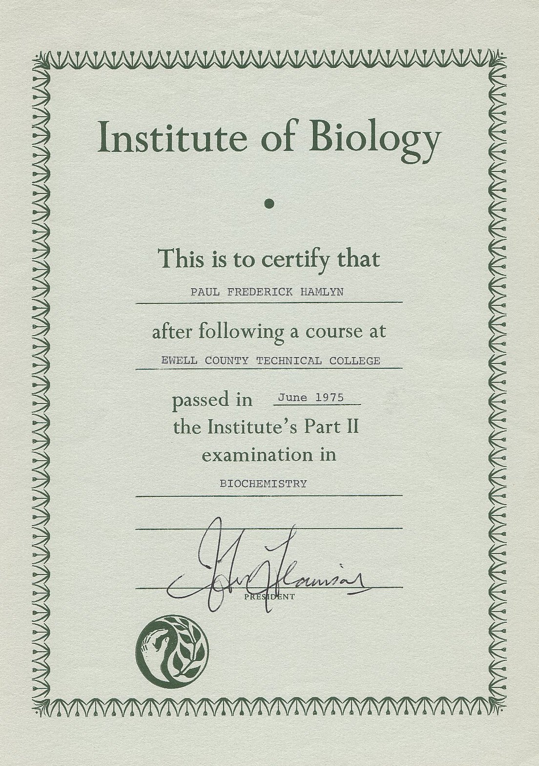 Certificate